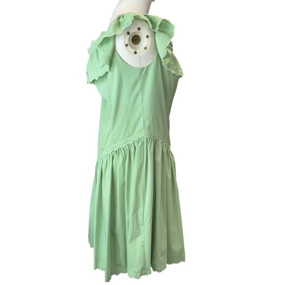 Mare Ware by Anthropologie Green Ruffle Lace Romper Off Shoulder Size M NWT - Picture 10 of 11